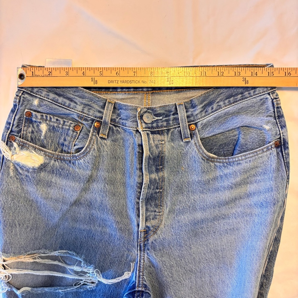 Levi's Light Blue Distressed Boot Cut Jeans - Picture 9 of 13